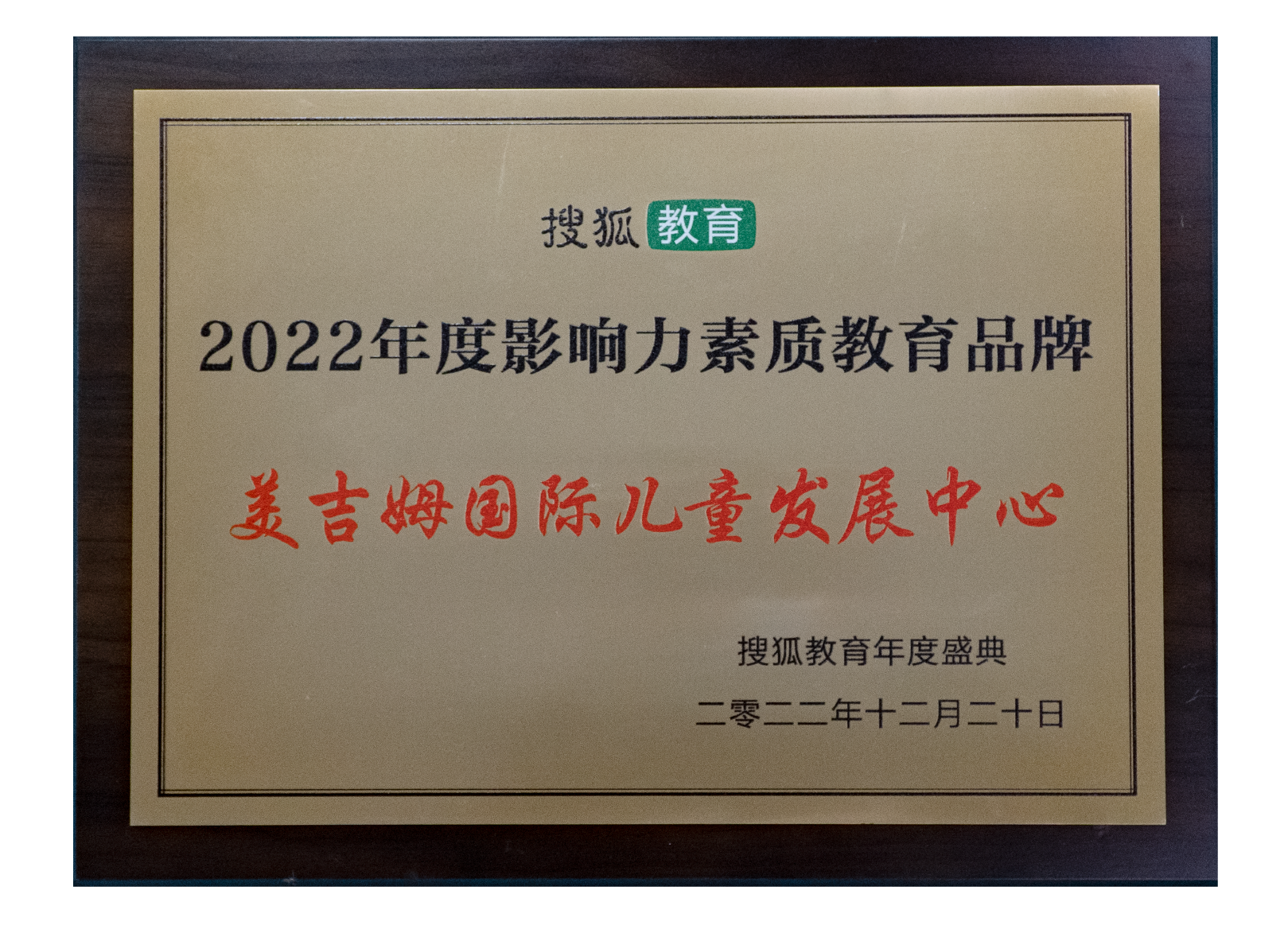 2022年(nian)度影響力(li)素質(zhi)教育品(pin)牌（搜狐網）